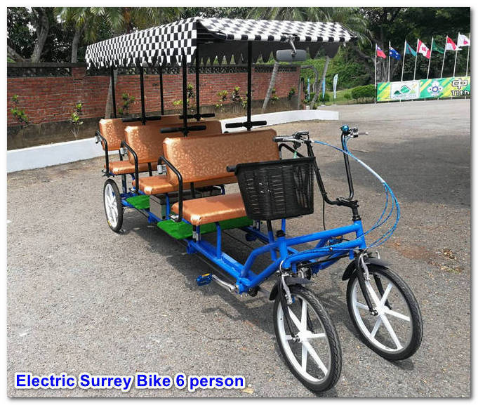 6 person electric Surrey Bike,Electric Quadricycle for 6 people.
