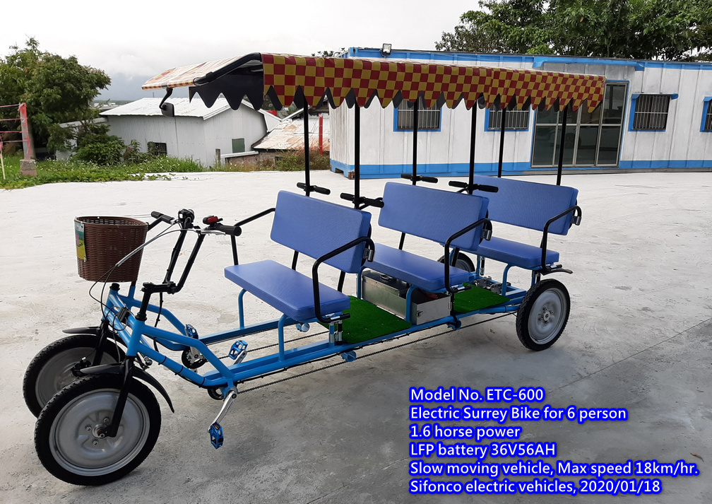 Slow moving vehicle,6 person electric Surrey Bike,Electric Quadricycle